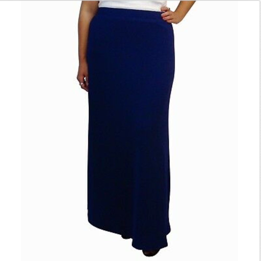 NEW Formal Textured Full Length Maxi Skirt- Navy